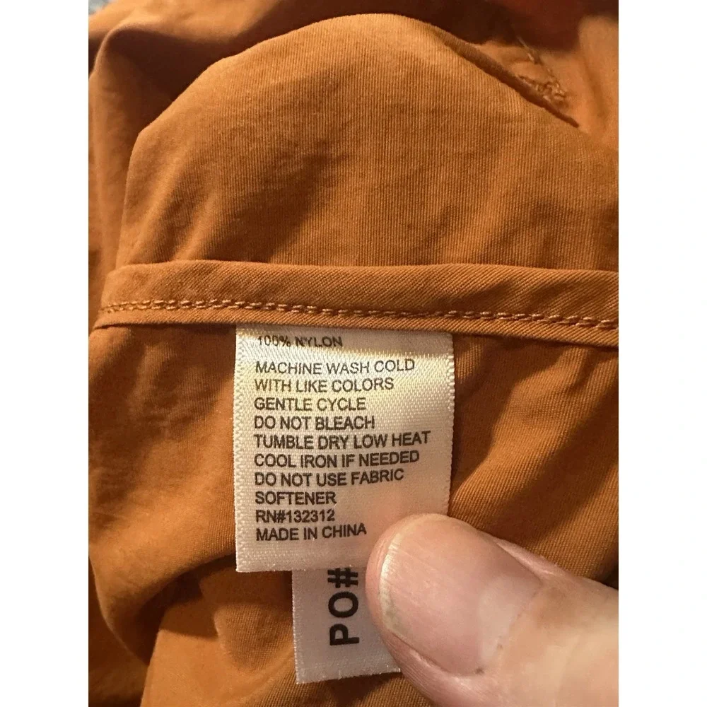 Howler Bros Mens XL Orange Windbreaker Jacket Zip Outdoors Hiking Cinch Waste